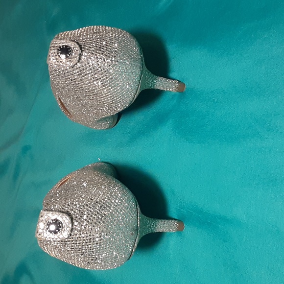 Michael Michael KORS SILVER SPARKLE HEELS, SIZE 5.1/2 - Picture 3 of 7